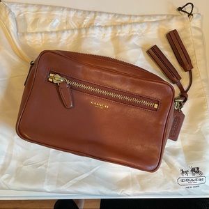 Coach leather chain crossbody camera bag